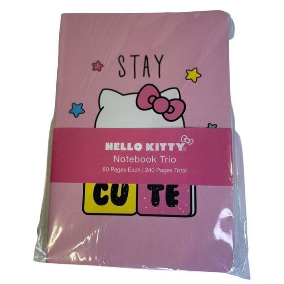 2024 Sanrio Hello Kitty Notebook 3 Trio Science Rules Cute HK Nice 80 Pages Ea. - Picture 1 of 7